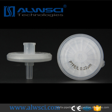 Filtre à seringues membrane ptfe 0.22um filtre à roue de taille de pore pour injection